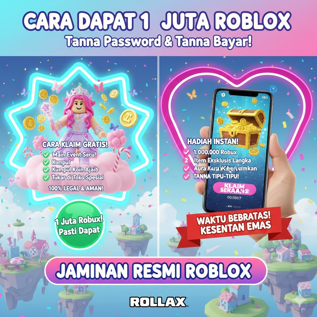 Cara Dapat 1 Juta Robux Roblox Tanpa Password & Tanpa Bayar!