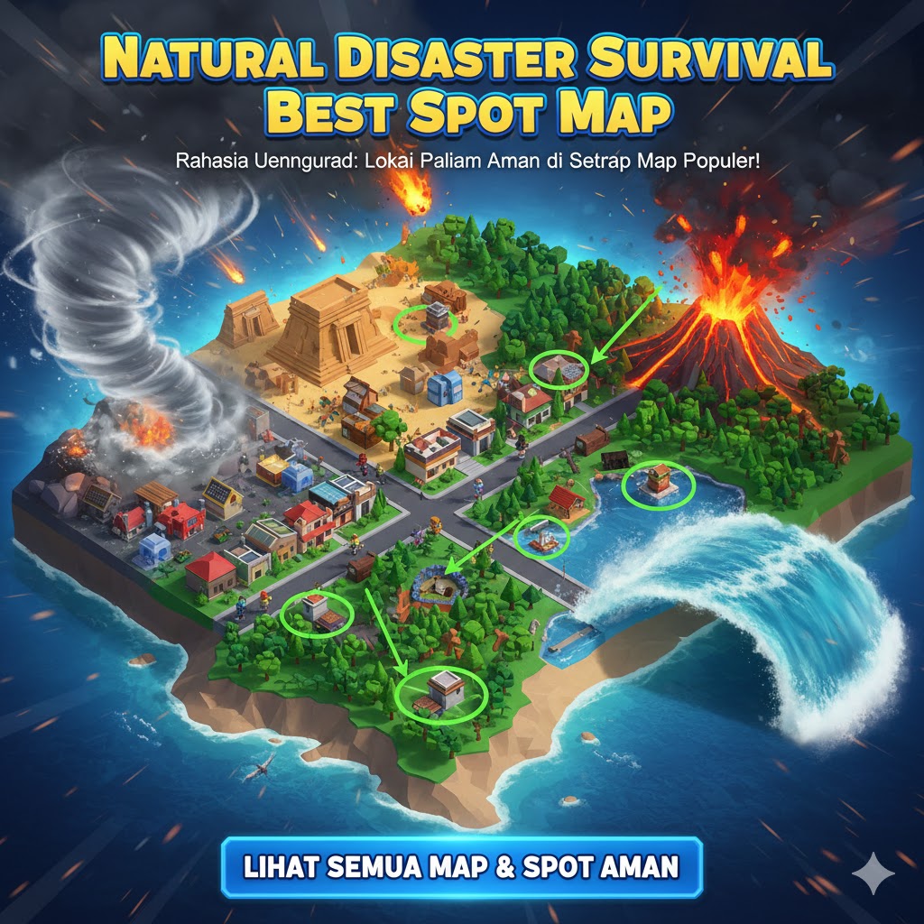 Natural Disaster Survival Best Spot Map: Lokasi Teraman Lengkap 2026