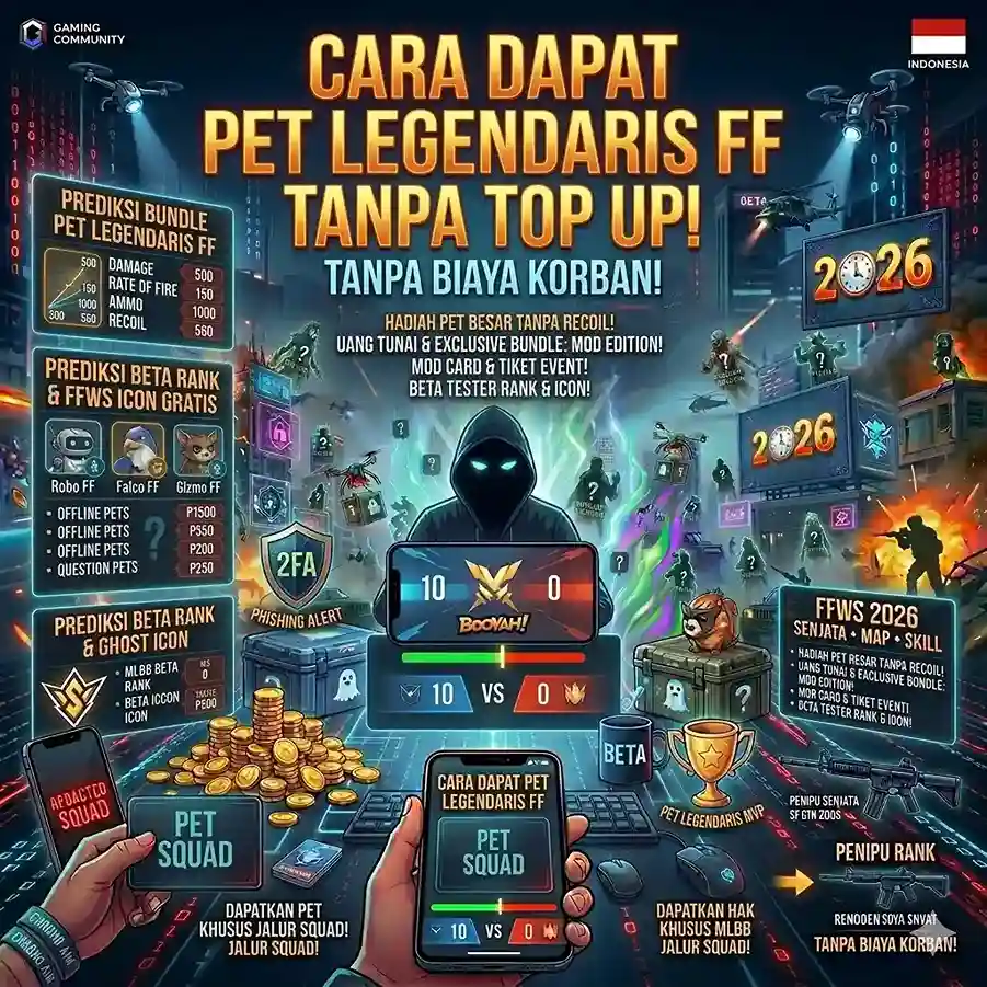 Cara Dapat Pet Legendaris FF Tanpa Top Up – Gratis 2026!
